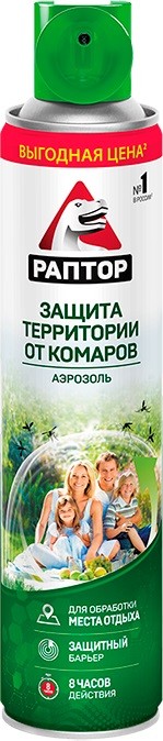 Аэрозоль Раптор для защиты территории от комаров 400мл - фото 1