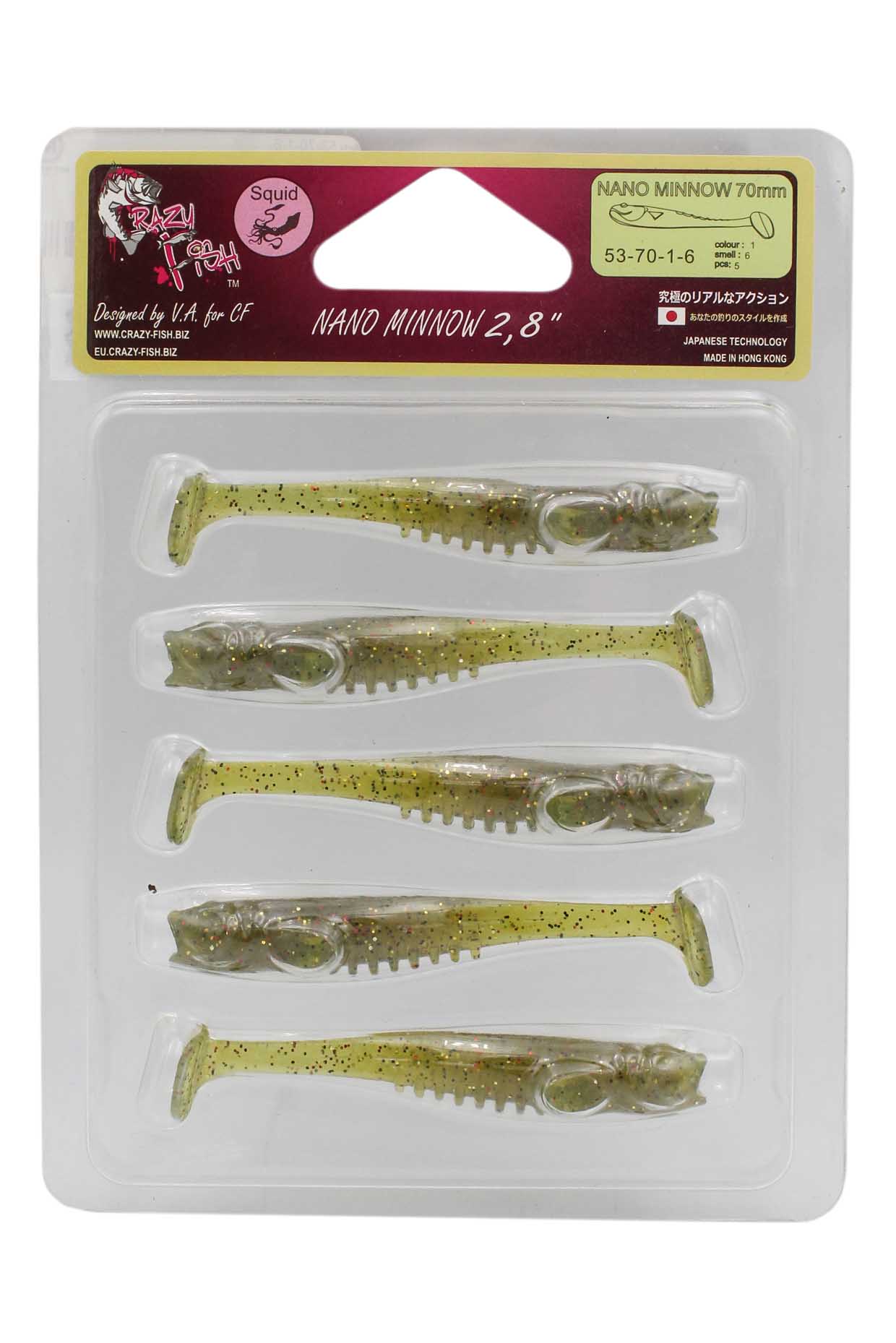 Приманка Crazy Fish Nano Minnow 2,8" 53-70-1-6 - фото 1