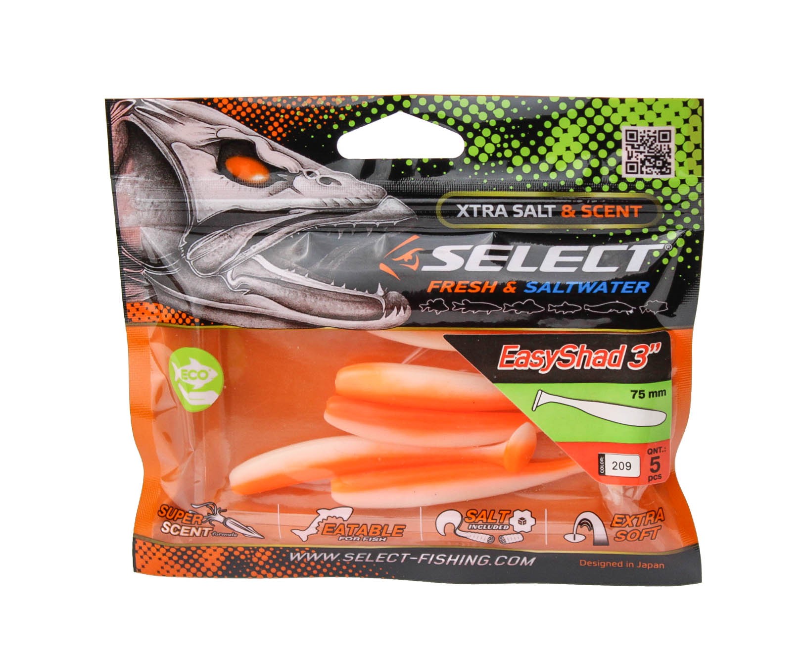 Приманка Select Easy Shad 3" цв. 209 уп 5шт - фото 1
