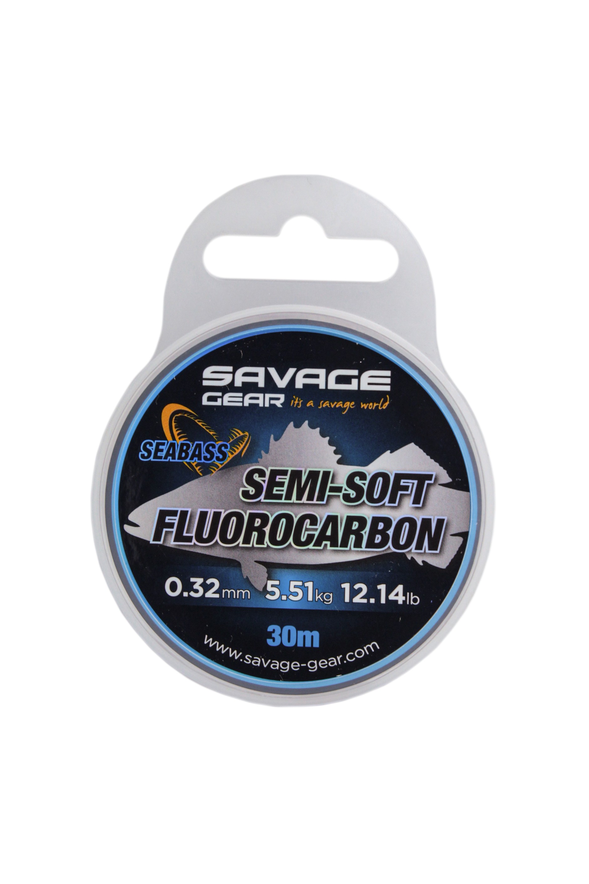 Леска Savage Gear Semi-soft fluorocarbon seabass 30м 0,32мм 5,51кг 12,14lbs clea - фото 1