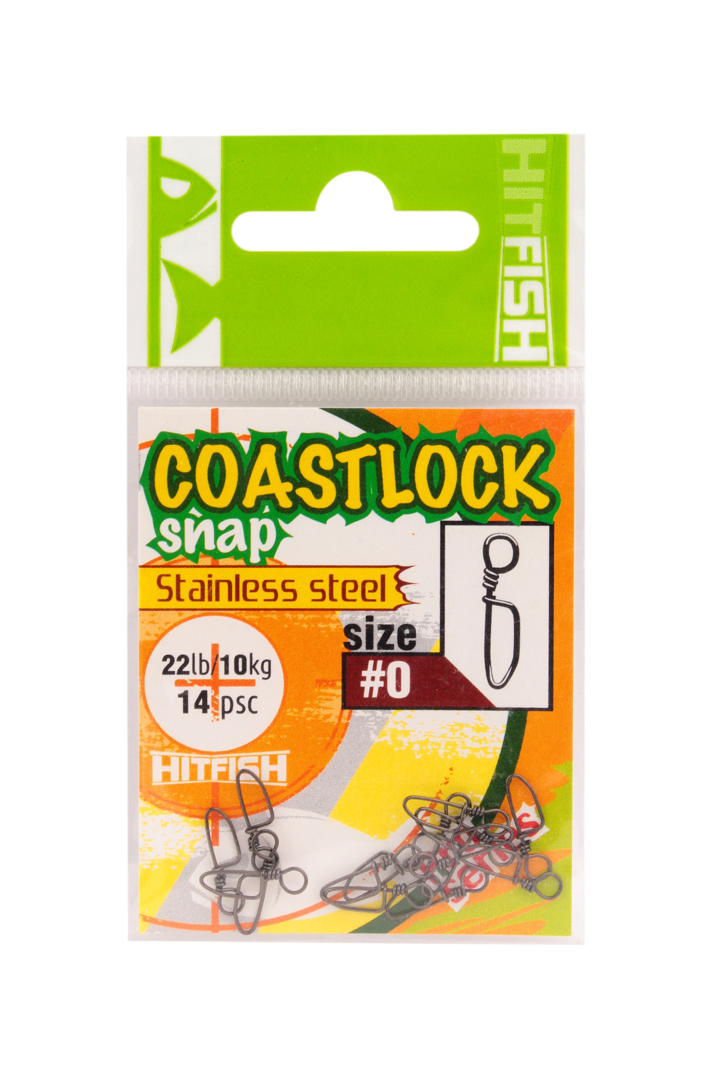 МП Застежка стальная HITFISH Coastlock Snap Stainless steel #0 (22lb/10kg) (14 ш - фото 1