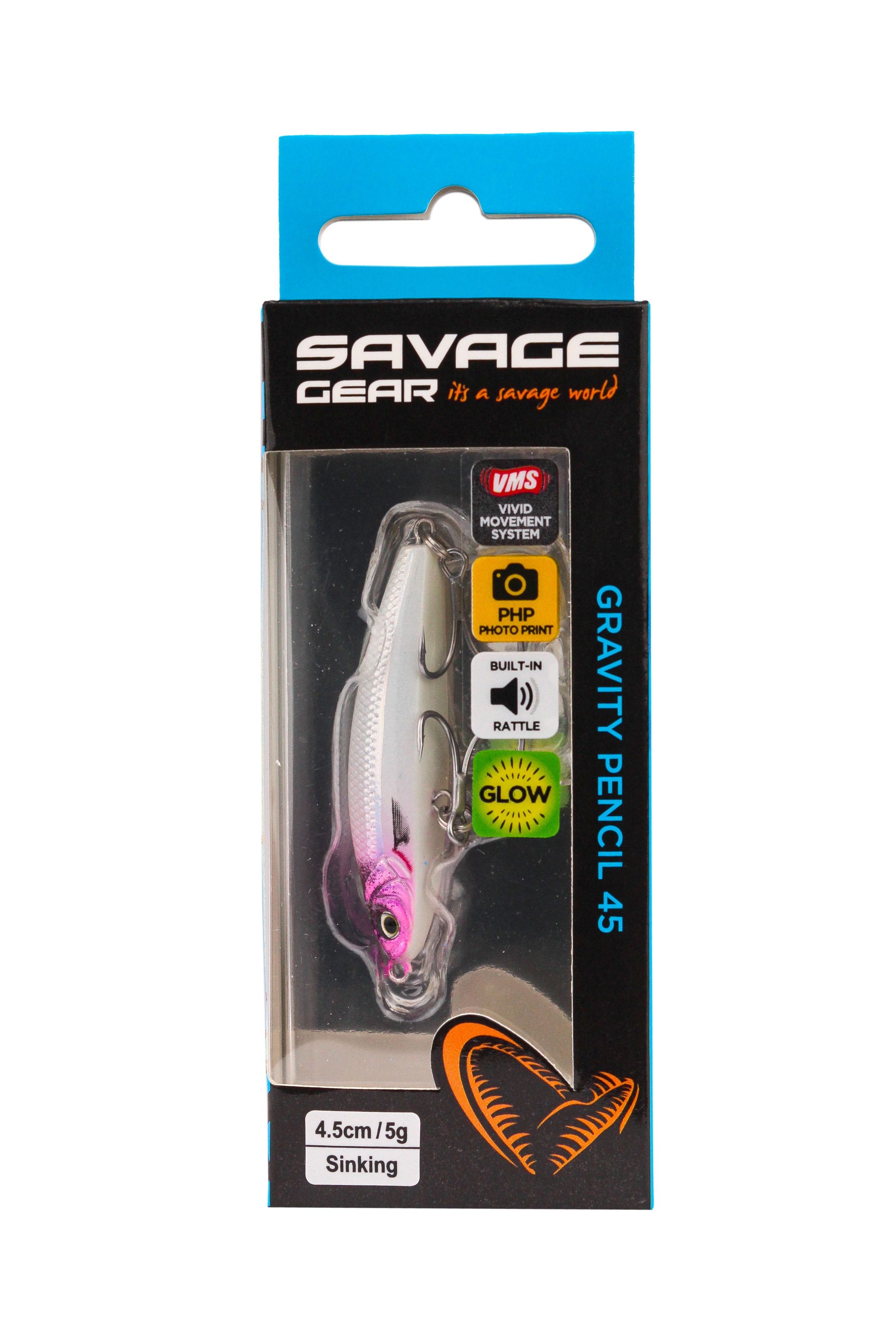 Воблер Savage Gear gravity  pencil 4,5см 5гр sinking pink head - фото 1