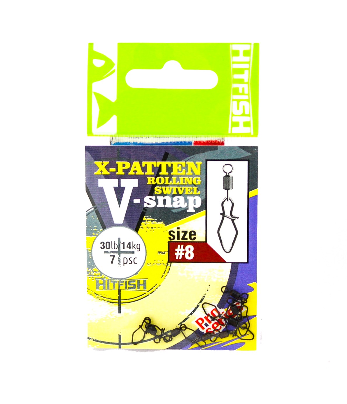 МП Застежка с вертлюгом HITFISH X-Patten Rolling Swivel With V-Snap #8 (30lb/14k - фото 1