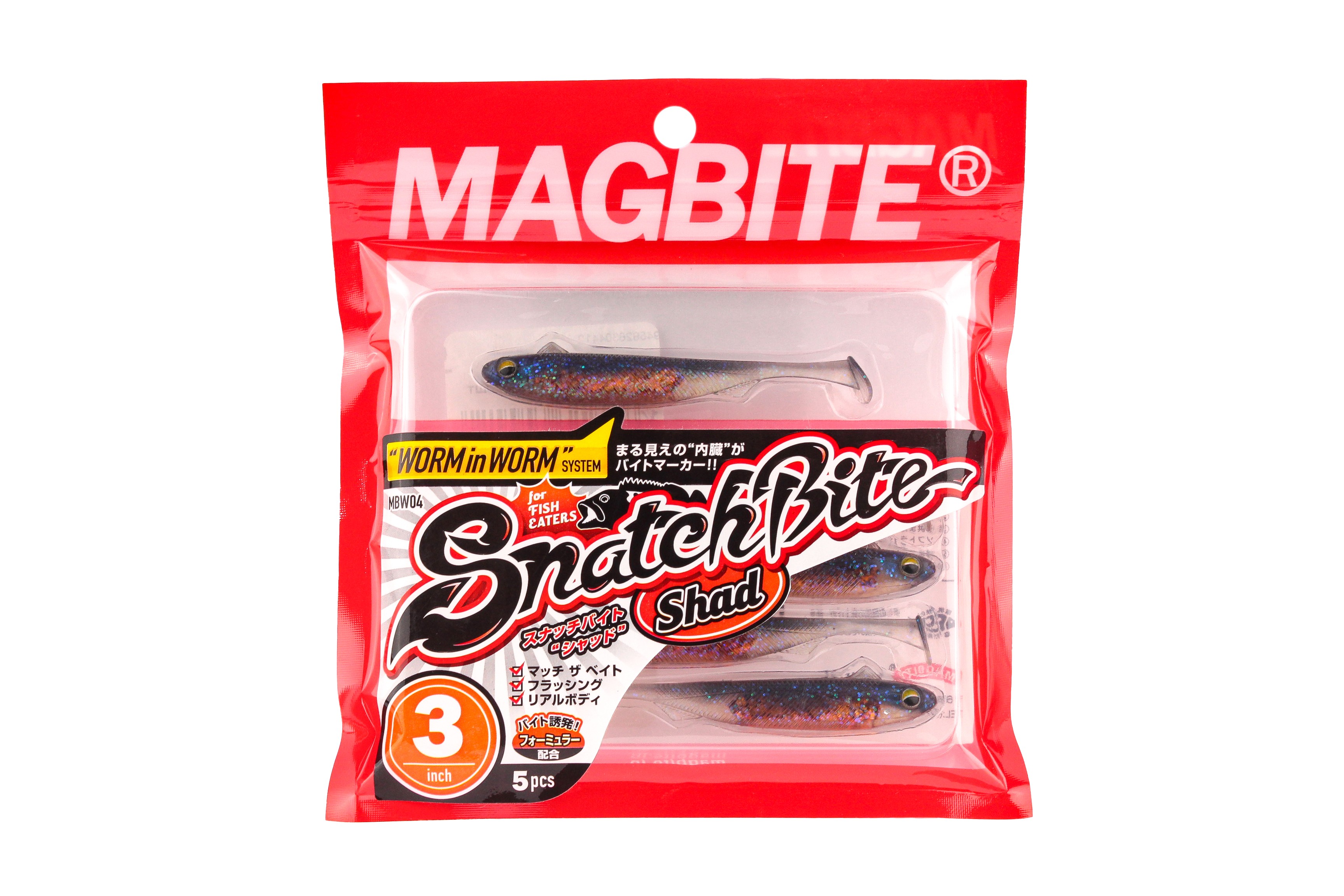 Приманка Magbite MBW04 Snatch bite shad 3-03 3.0&quot; 5шт