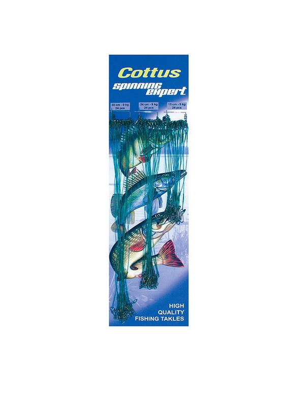 Поводок Cottus 25-15см 1/72шт белый оснащенный - фото 1