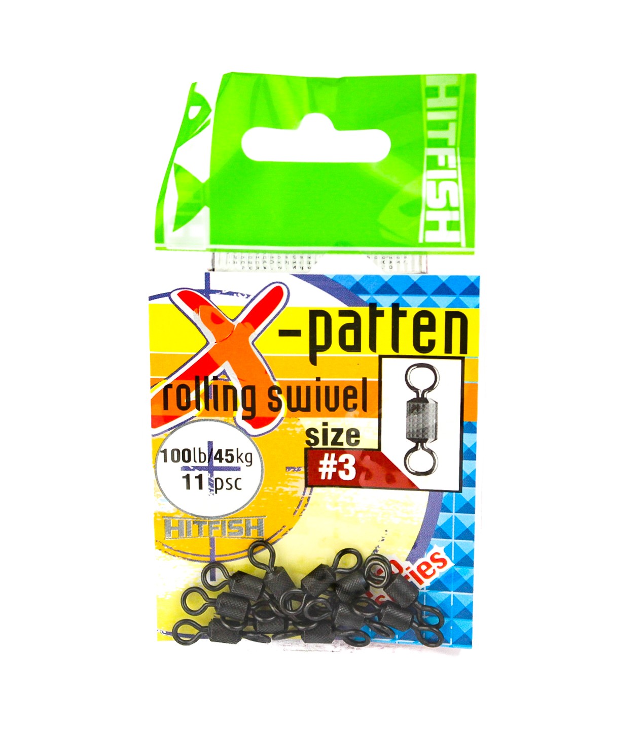 МП Вертлюг HITFISH X-Patten Rolling Swivel #03 (100lb/45kg) (10 шт/уп) - фото 1