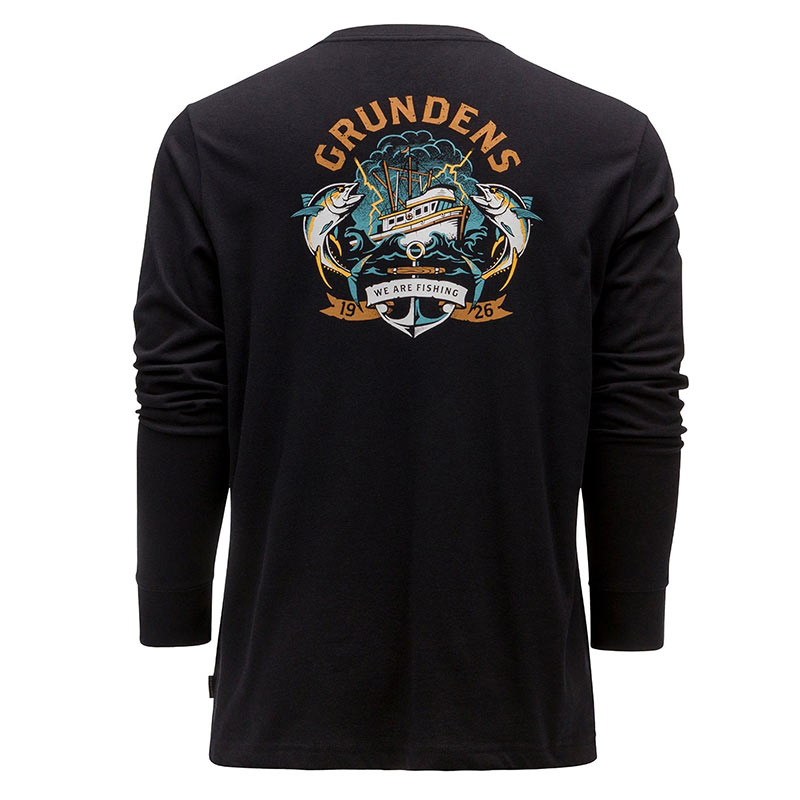 Футболка Grundens Tuna Tattoo LS T-Shirt Black - фото 1