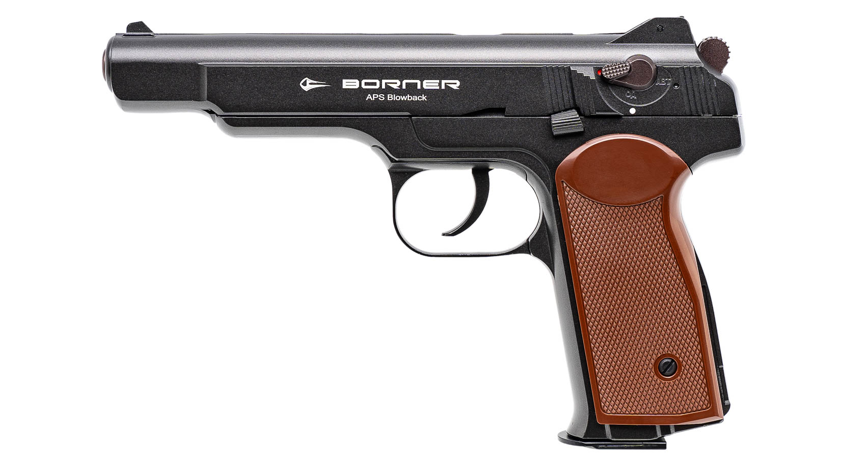 МП Пистолет Borner APS blowback black 4,5 мм BBs - фото 1