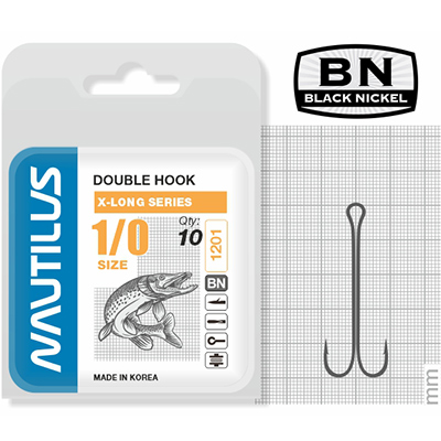 Крючок Nautilus Sting 3XL SSD 1201 двойник №1/0 - фото 1