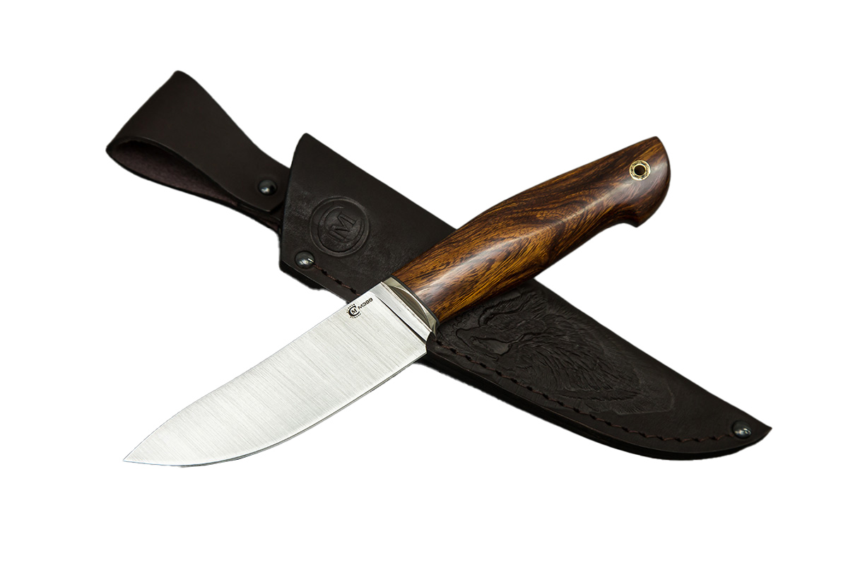 Нож ИП СЕМИНА Кайман ст.М398 мельхиор айронвуд - фото 1