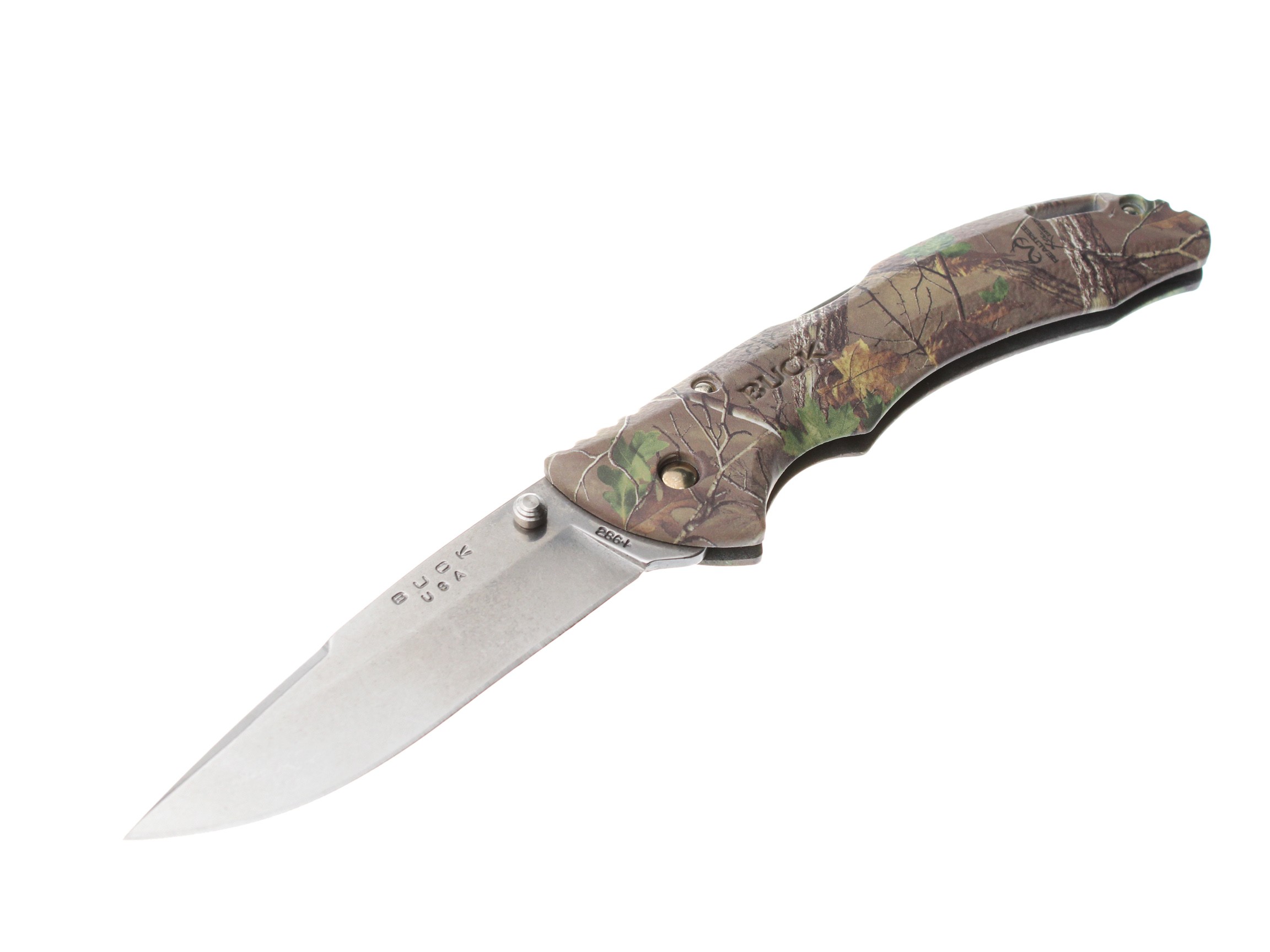 Нож Buck Bandam Realtree Xtra складной сталь 420НС нейлон зеленый - фото 1