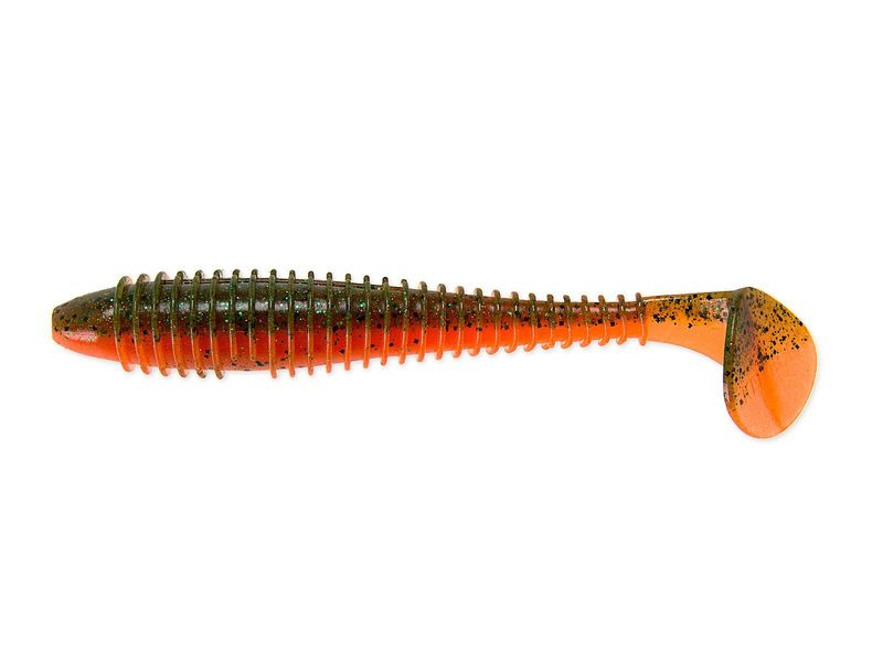 Приманка Keitech 4,8" FAT Swing Impact - Motoroil / Orange - фото 1