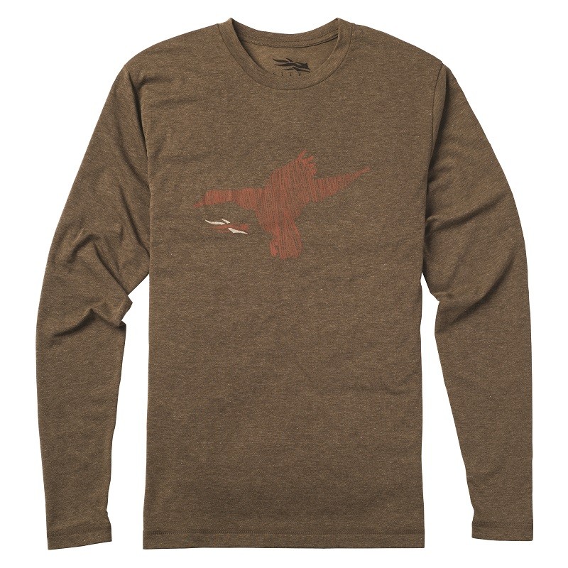 Футболка Sitka Duck sketch tee LS mud  - фото 1