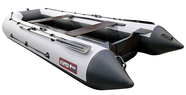 Лодка Хантер 385А лайт черно-белый - фото 1