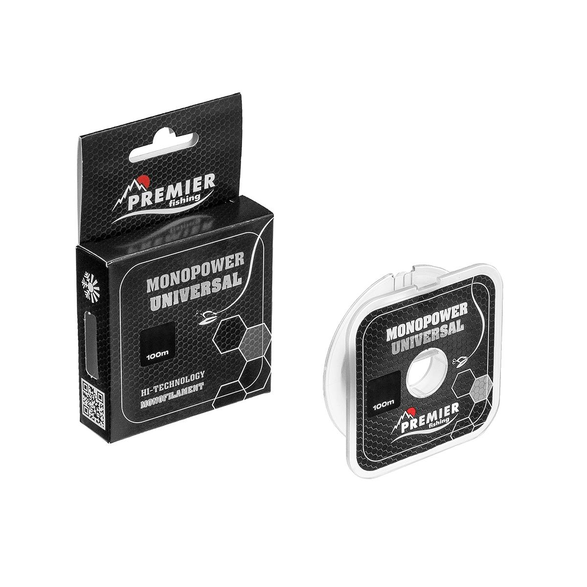 МП Леска MONOPOWER UNIVERSAL 0,16mm/100m Clear Nylon (PR-MU-T-016-100) Premier F - фото 1