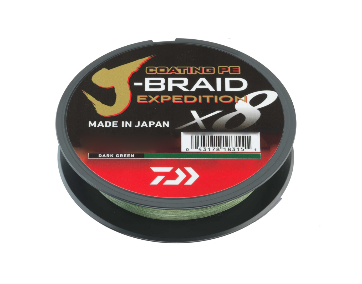 Шнур Daiwa J-braid Expedition×8e 0,16мм-150м Dark Green - фото 1