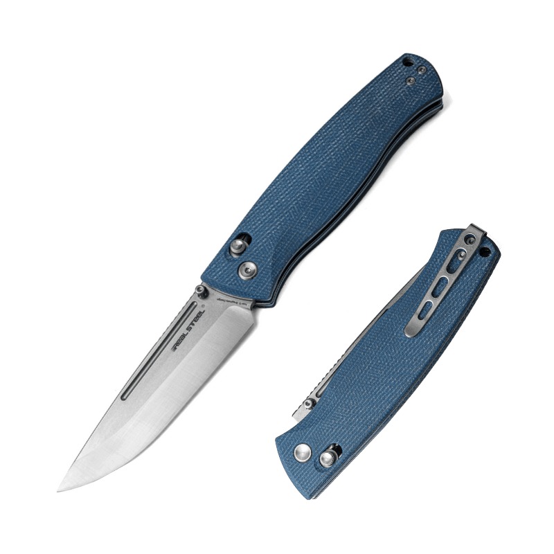 Нож складной Real Steel Pathfinder Folder Denim Micarta клинок 14C28N 9,7см - фото 1