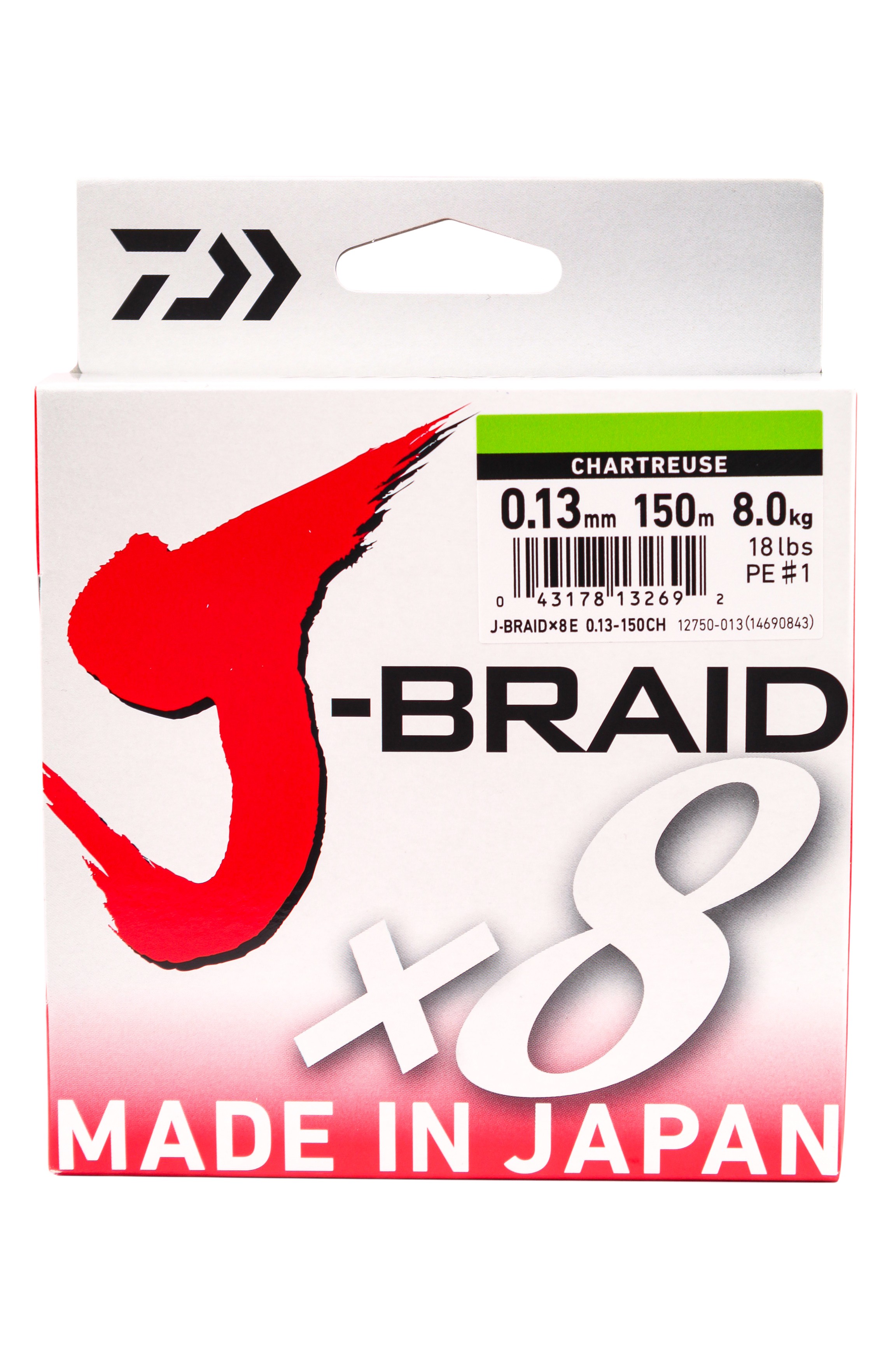 МП Шнур Daiwa J-Braid X8 0,13мм 150м chartreuse - фото 1