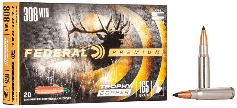 Патрон 308 Win Federal Premium Trophy Copper 10,7г 1/20 - фото 1