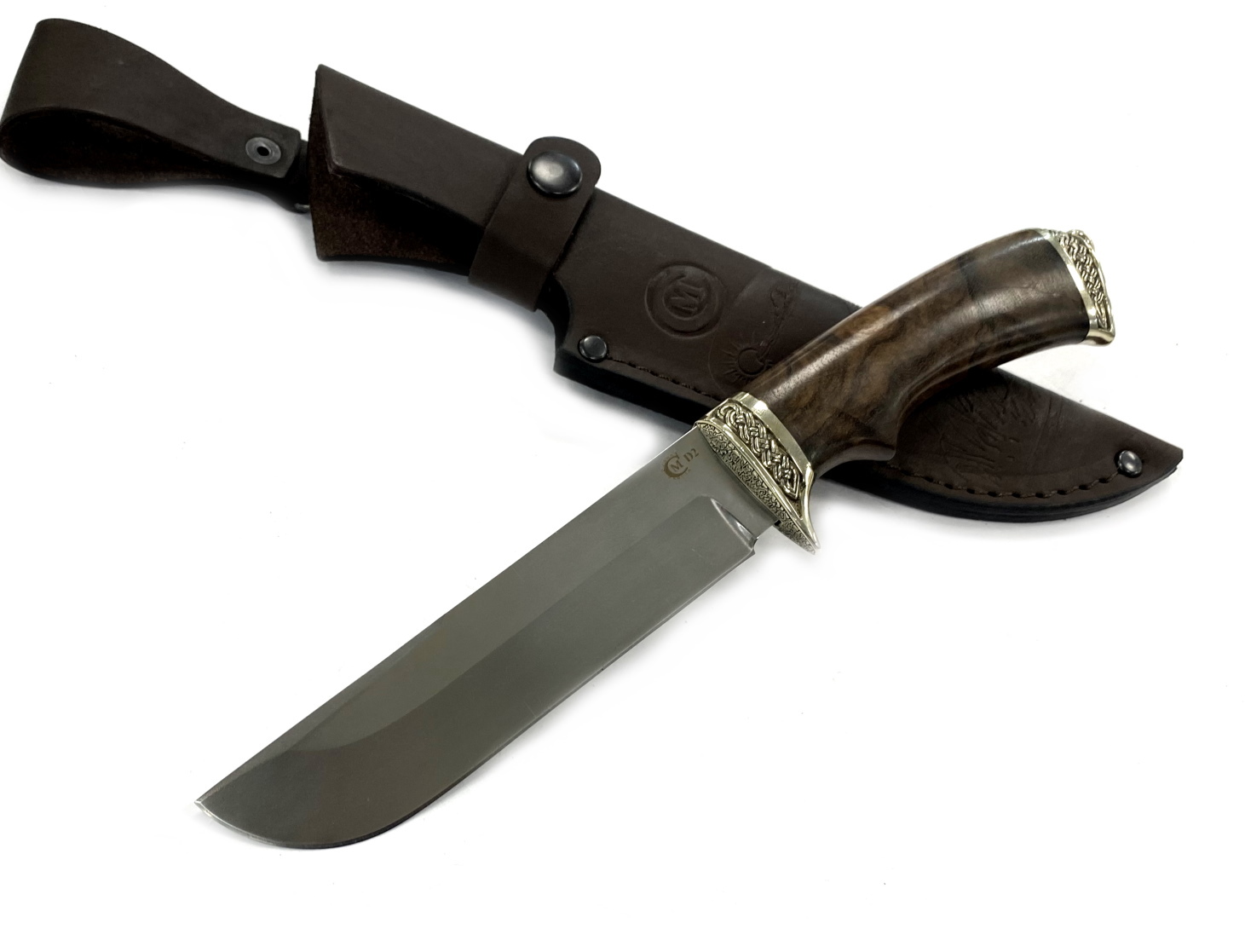 Нож ИП СЕМИНА Варяг сталь D2 литье орех кап - фото 1