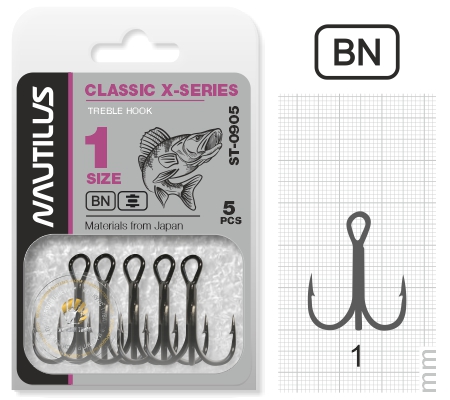 Крючок Nautilus Treble X series 0905BN №1 уп.5шт - фото 1