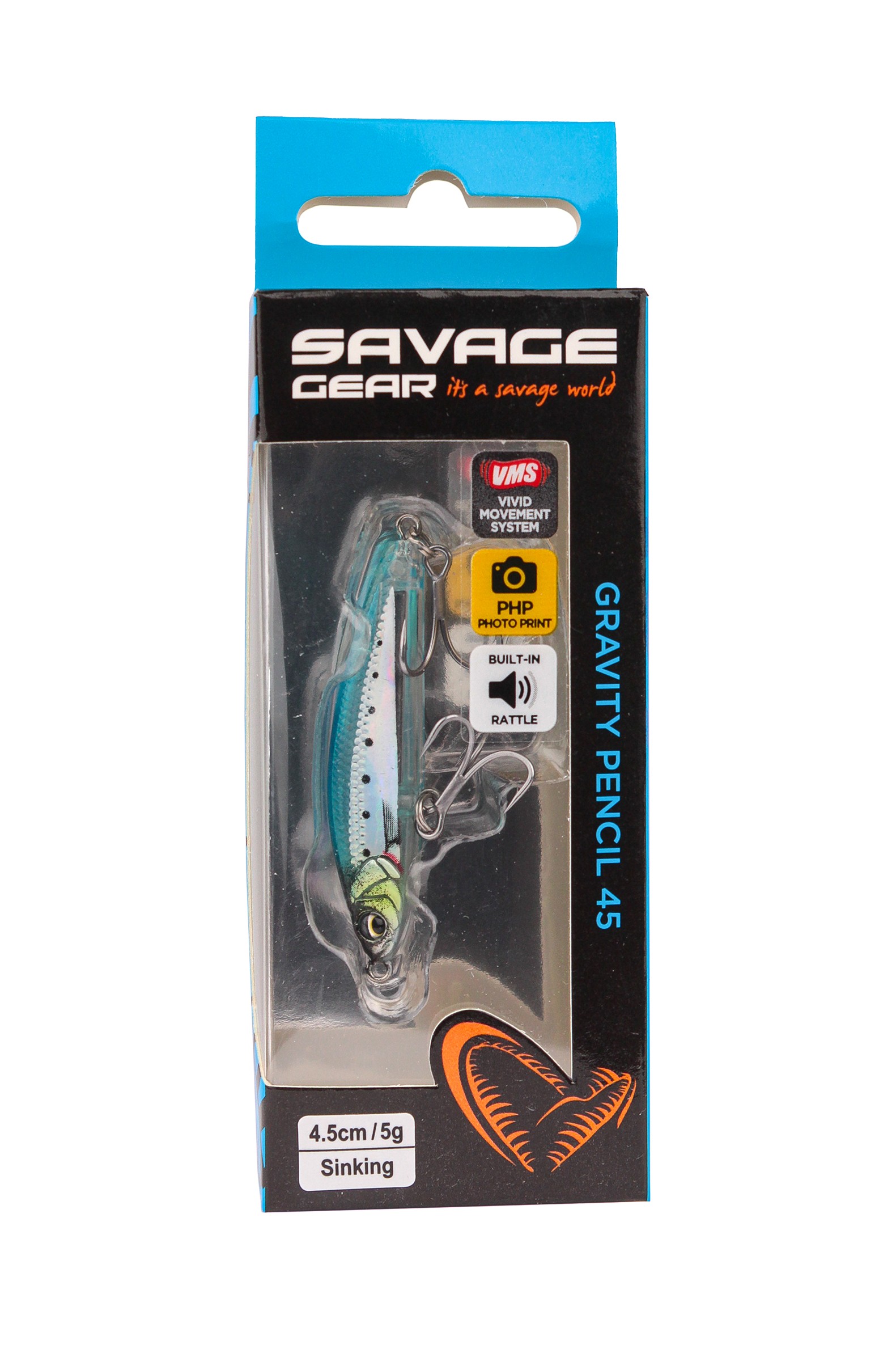 Воблер Savage Gear gravity  pencil 4,5см 5гр sinking ghost sardine PHP