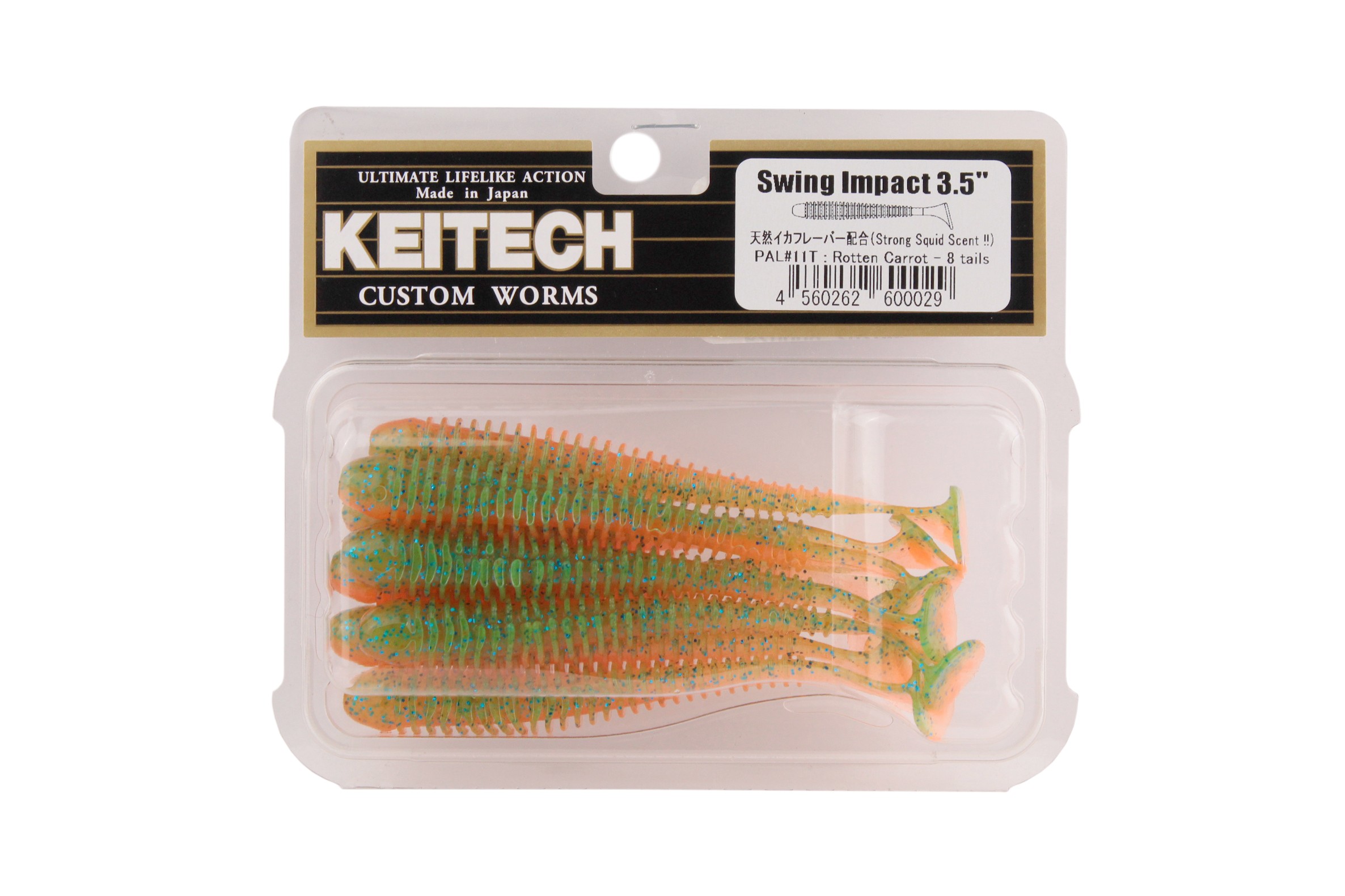 Приманка Keitech виброхвост Swing impact 3,5&quot; Pal 11 rotten carrot - фото 1