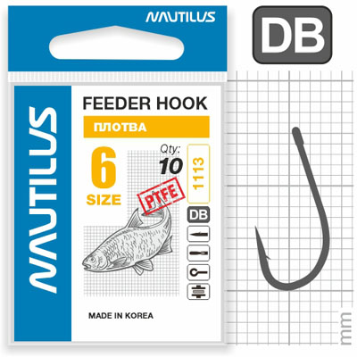 Крючок Nautilus Sting Feeder Фидер/плотва S-1113PTFE №6 - фото 1