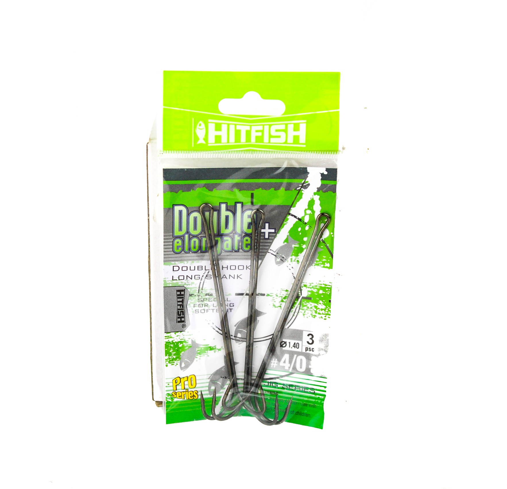 МП Двойник HITFISH DOUBLE ELONGATE + hook with long shank  #4/0 (89 мм) (3 штуп) - фото 1