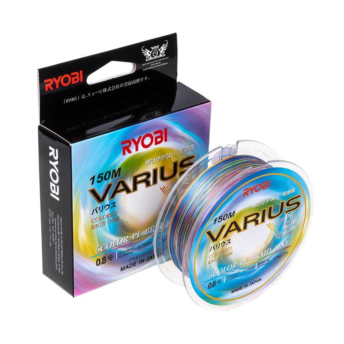 МП Шнур VARIUS PE8X-150MI 0.8# Multi Colour 0,148мм Ryobi - фото 1