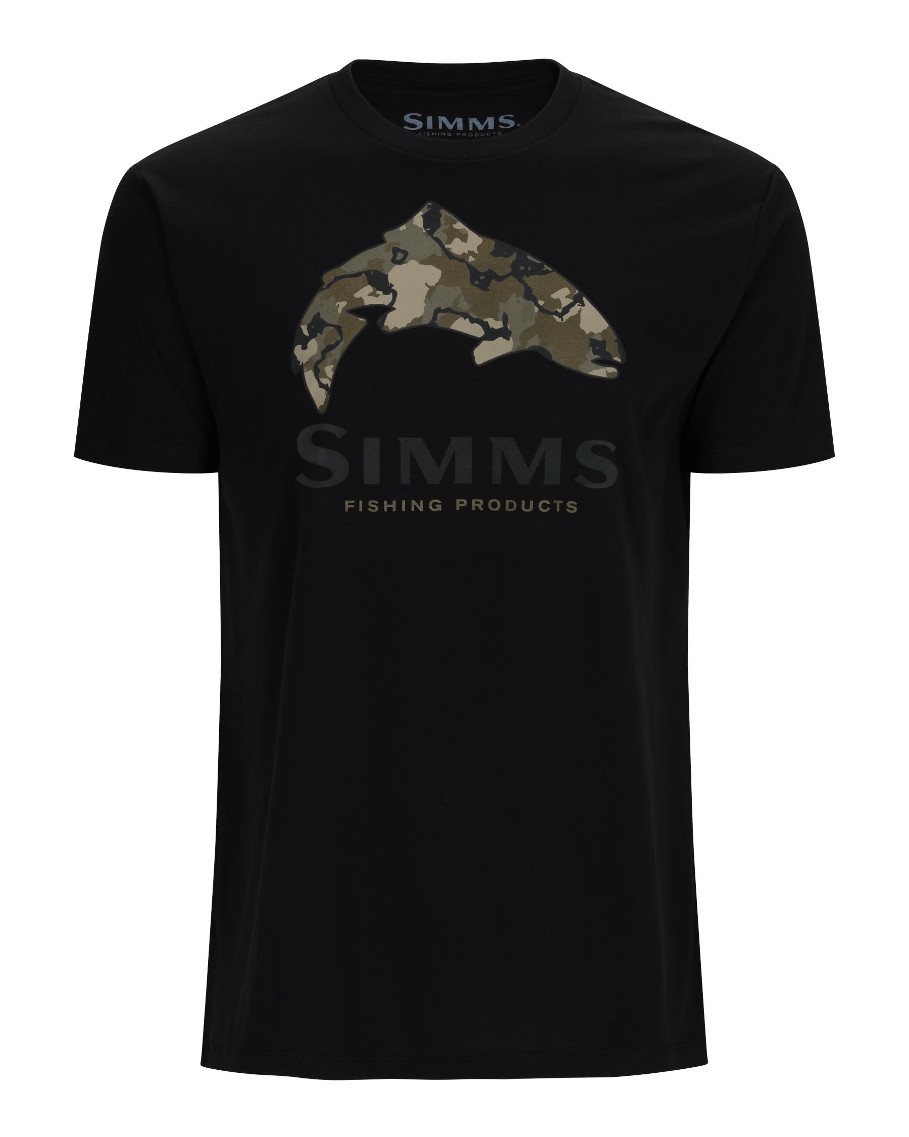 Футболка Simms Trout Regiment Camo Fill T- Black  - фото 1