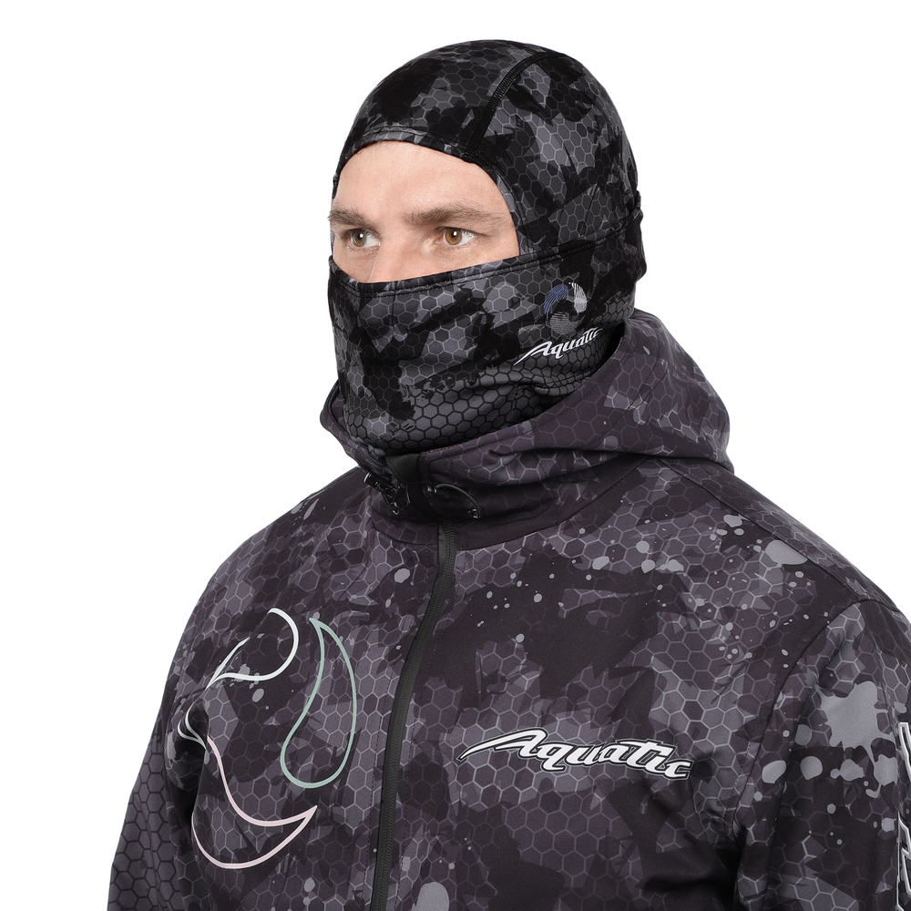 Балаклава Aquatic демисезонная softshell camo black - фото 1