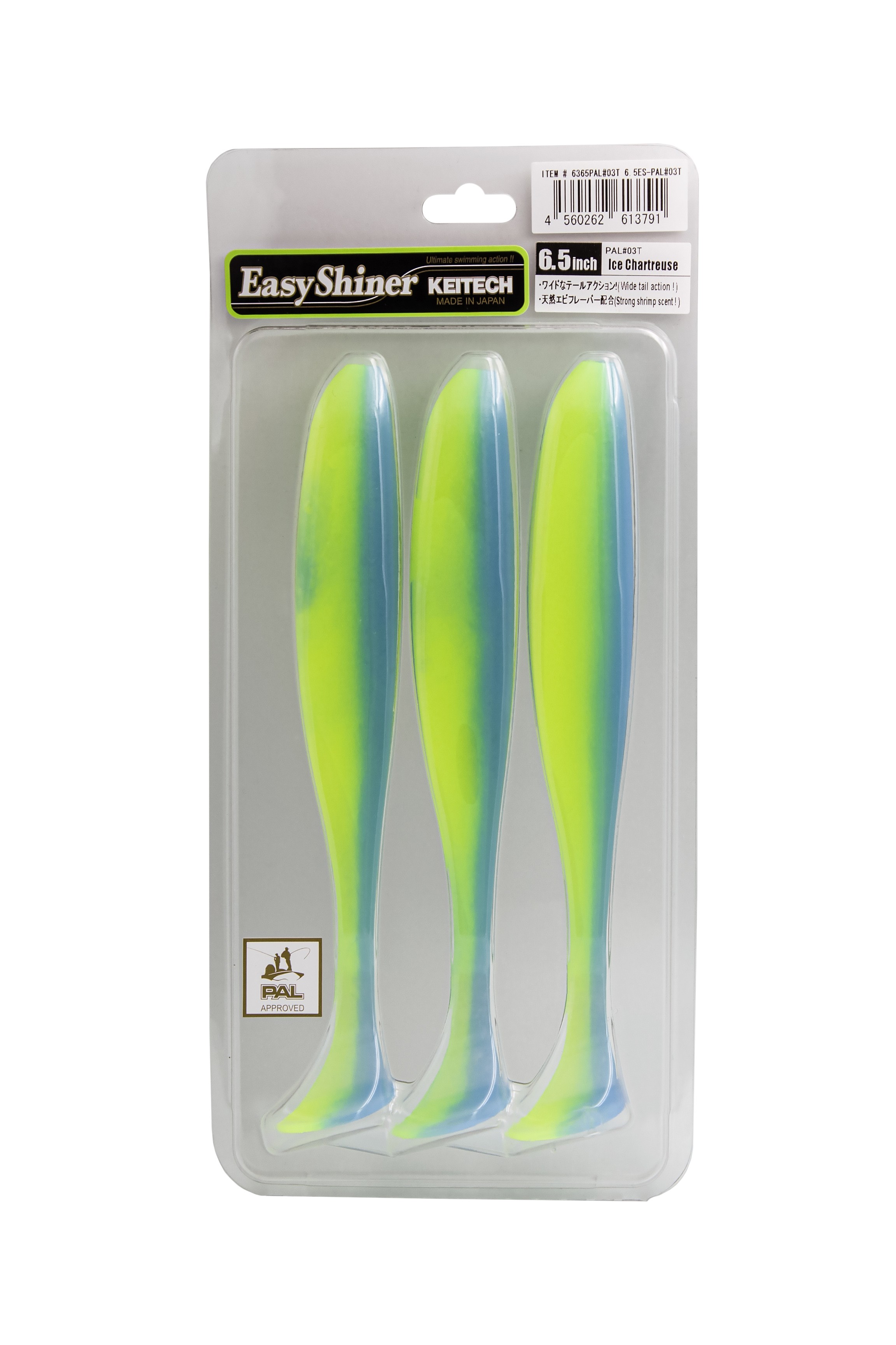 Приманка Keitech виброхвост Easy shiner 6,5&quot; PAL03 Ice chartreuse - фото 1