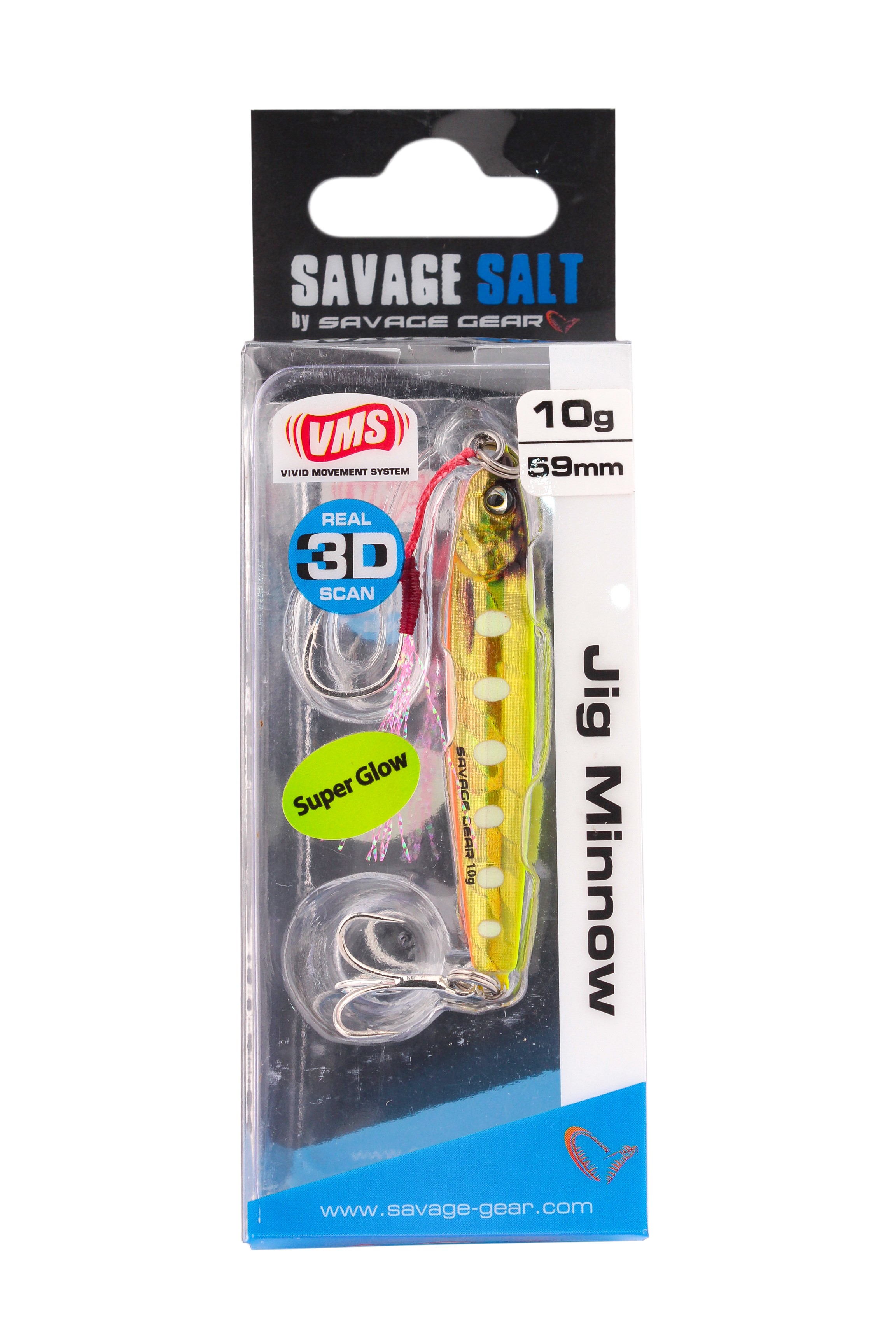 Пилькер Savage Gear 3D jig minnow 10гр 5.9см PHP YGO - фото 1