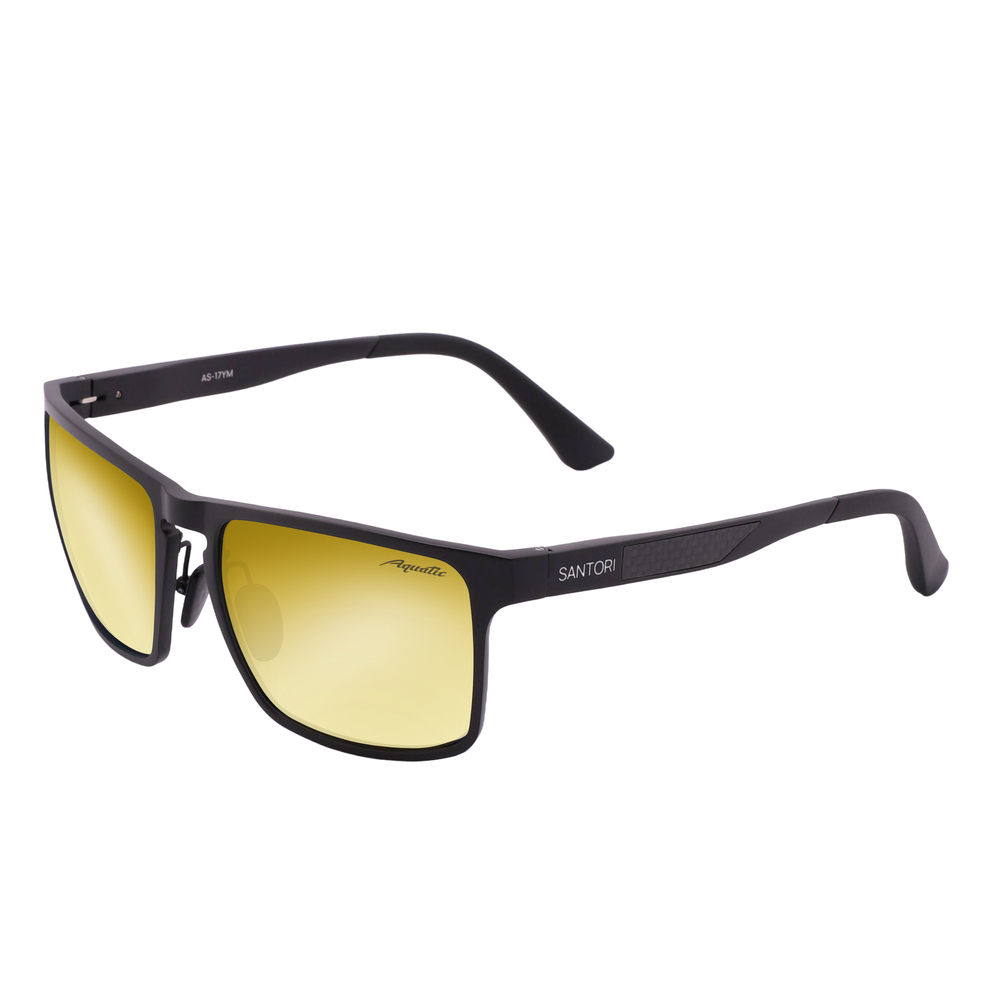 Очки Aquatic Santori серые зеркальное покрытие yellow mirror - фото 1