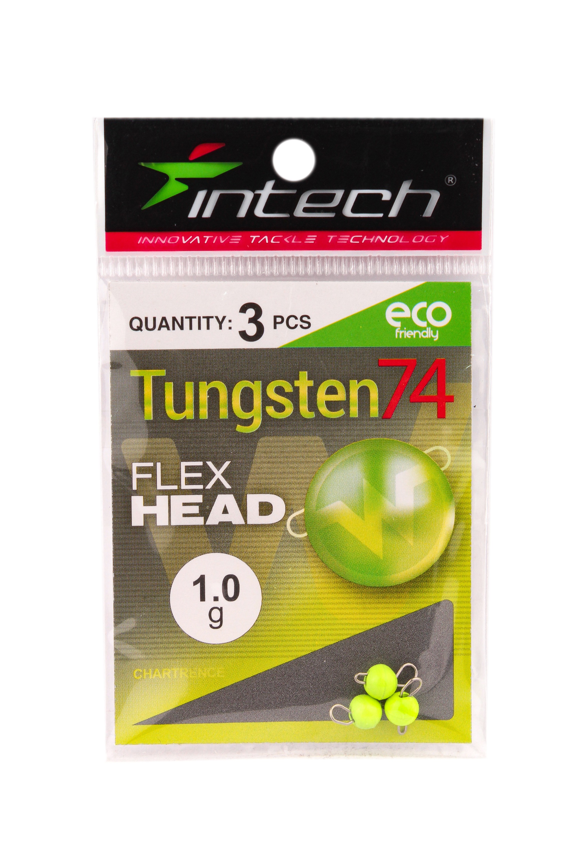 Груз Intech Tungsten 74 gloss chartreuse 1,0гр 3шт - фото 1