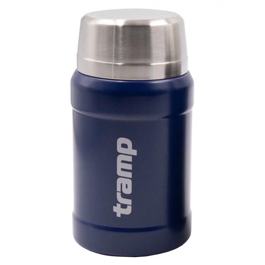 Термос Tramp с широким горлом 0,8л с сумкой синий - фото 1