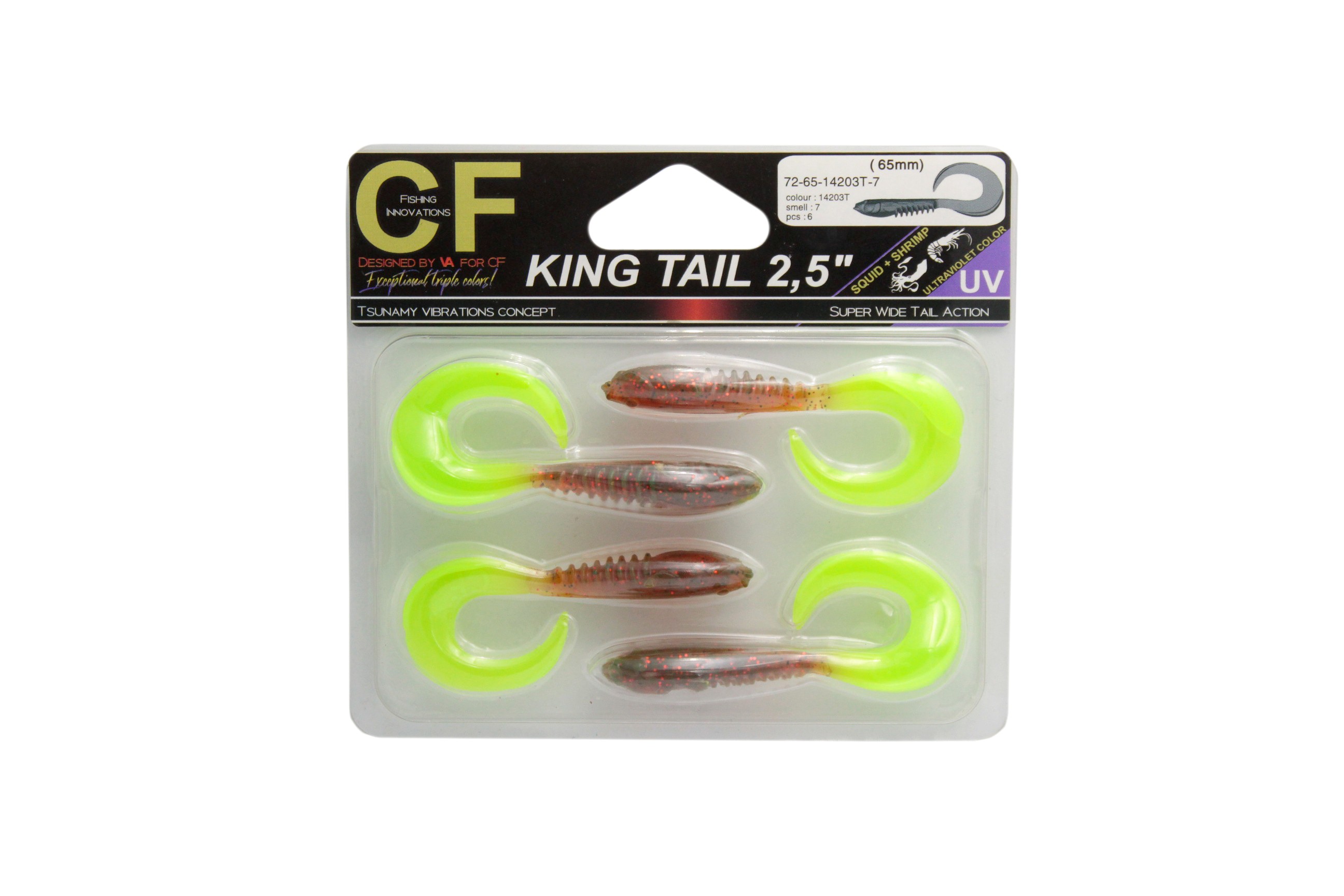 Приманка Crazy Fish King Tail 2,5'' 72-65-14203T-7