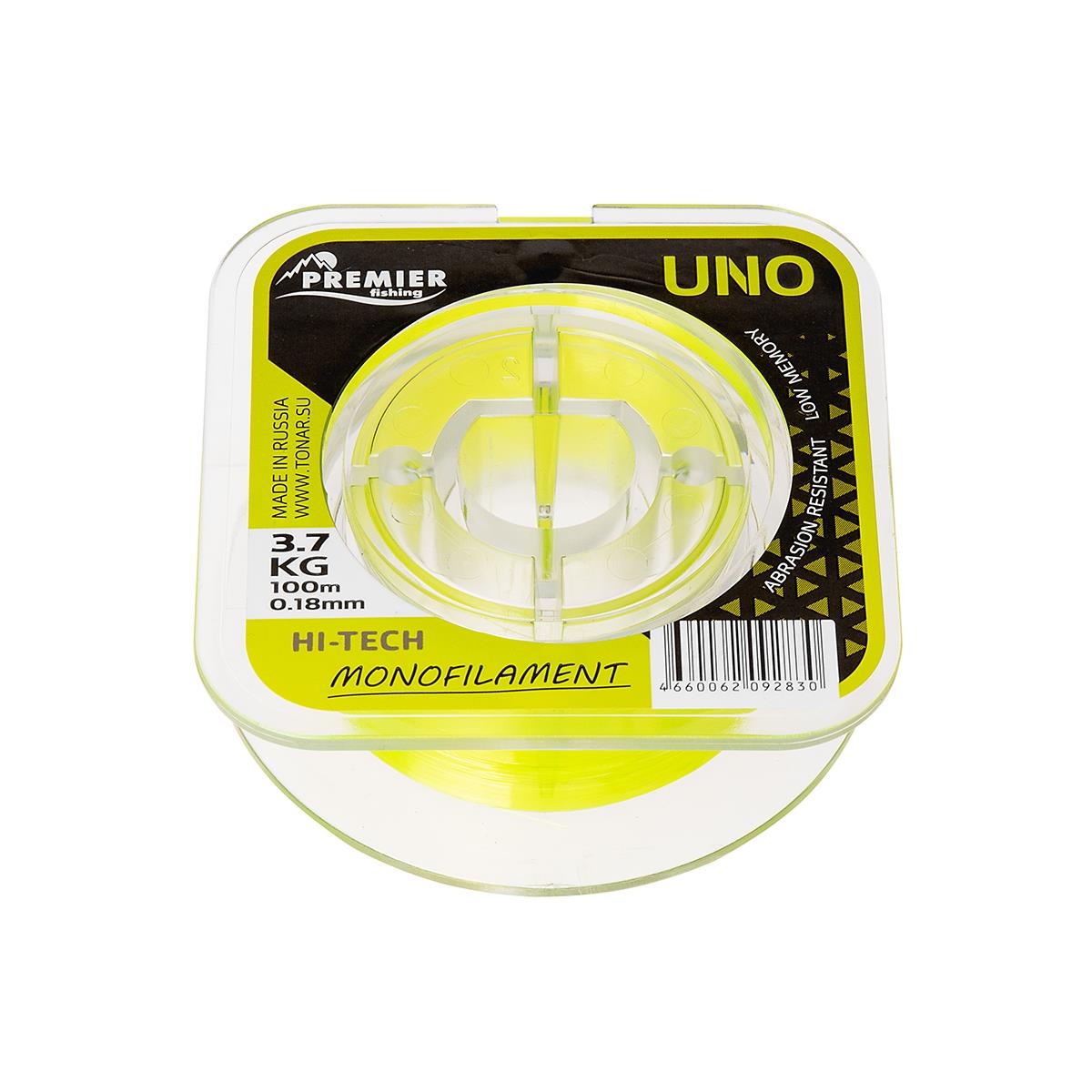 МП Леска UNO 0,18mm/100m F.Yellow Nylon PREMIER fishing (PR-U-Y-018-100) - фото 1