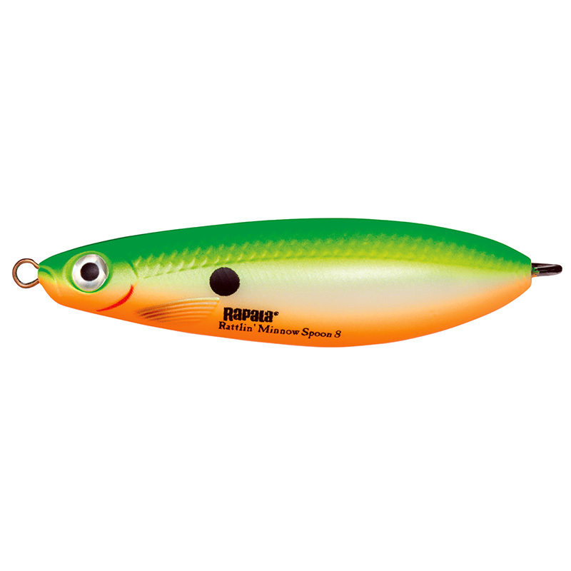 Блесна Rapala Rattlin' Minnow Spoon 08 GSU 8см 16гр незацепляйка - фото 1