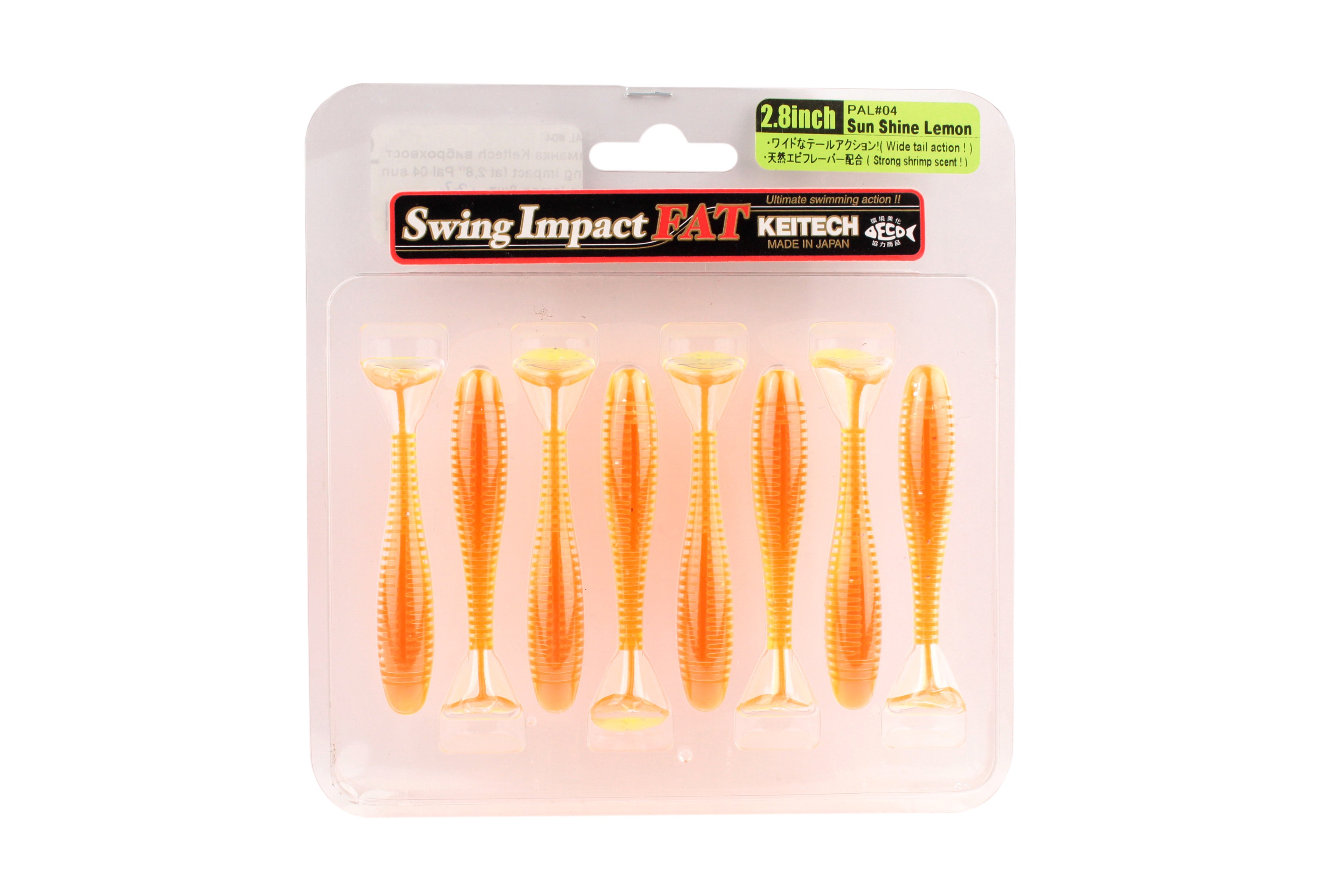 Приманка Keitech виброхвост Swing impact fat 2,8&quot; Pal 04 sun shine lemon 8шт