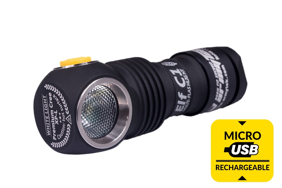 Фонарь Armytek Elf C1 XP-L USB серебро - фото 1