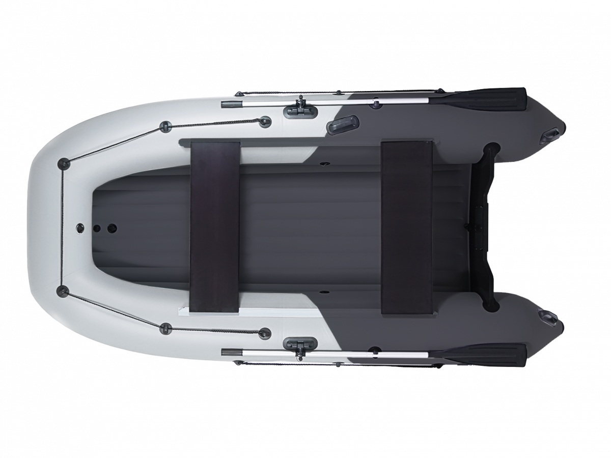 Лодка Grouper НДНД надувная 335W расширенный кокпит графитовый-серый - фото 1