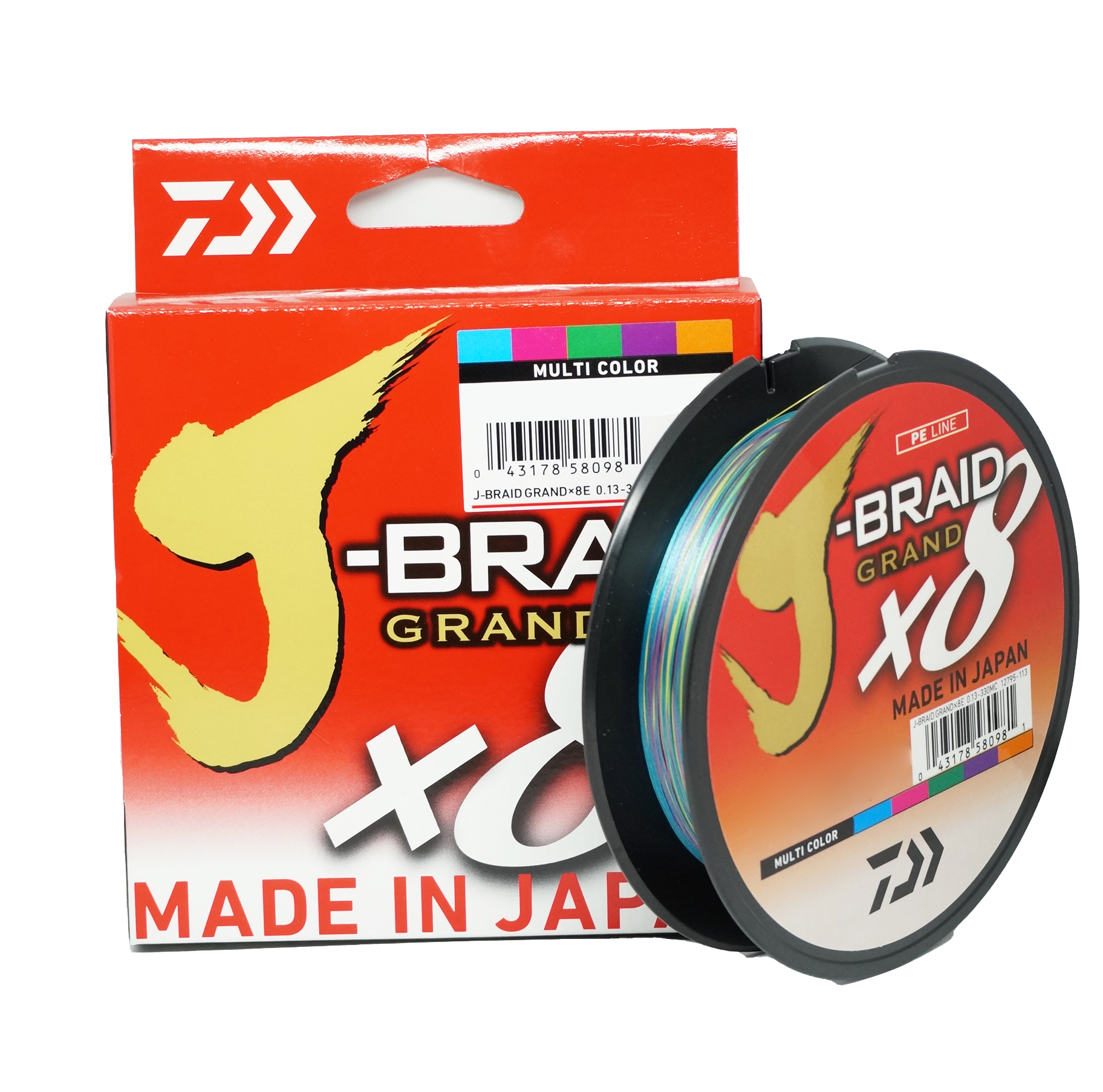 Шнур Daiwa J-Braid Grand X8E 0,06мм 300м multi color - фото 1