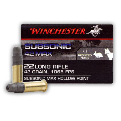 Патрон 22 LR Winchester Subsonic max hollow point 2,72г 1/50 - фото 1