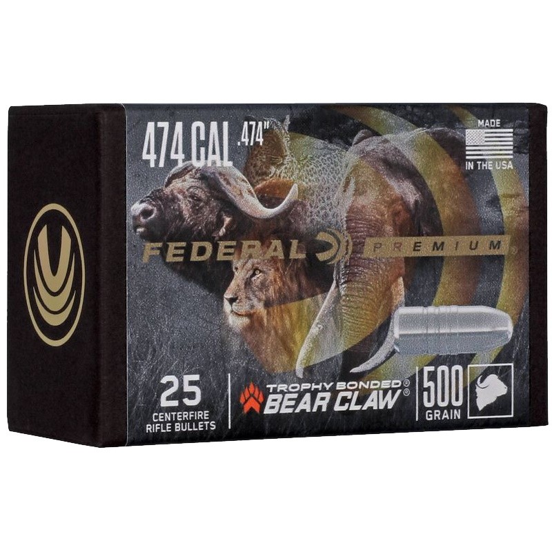 Патрон 470 Nitro Express Federal Trophy Bonded Bear Claw 32,40гр - фото 1