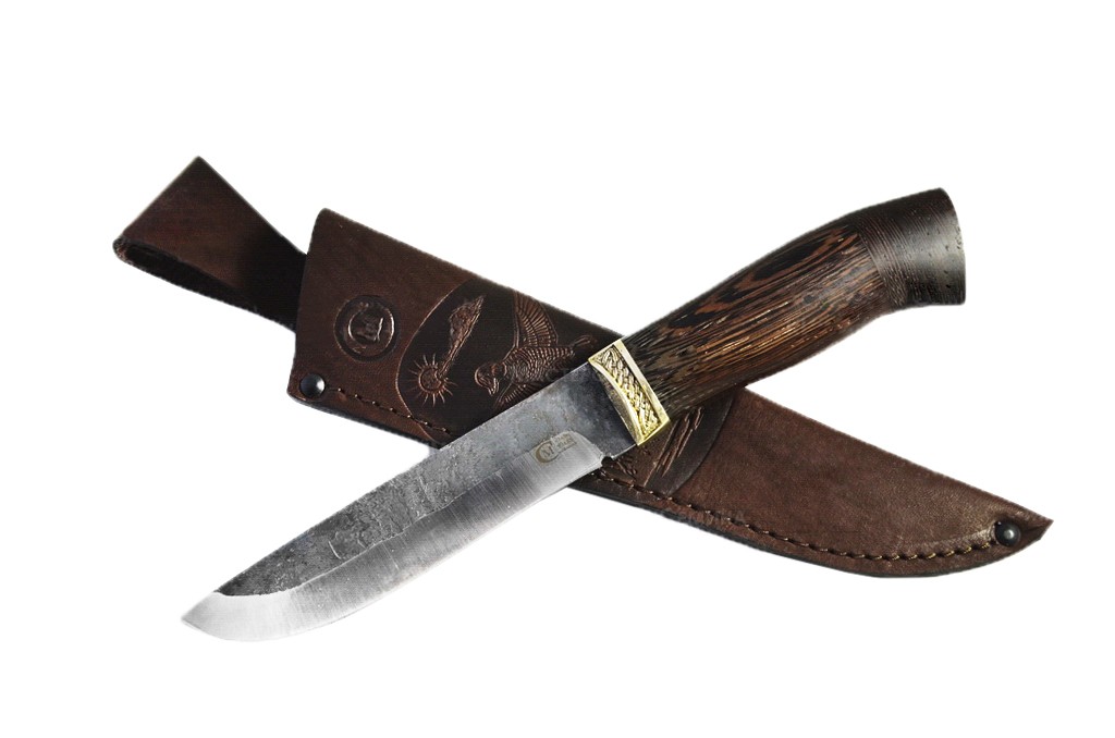 Нож ИП Семин Путник кованая сталь 95x18 со следами ковки венге литье - фото 1
