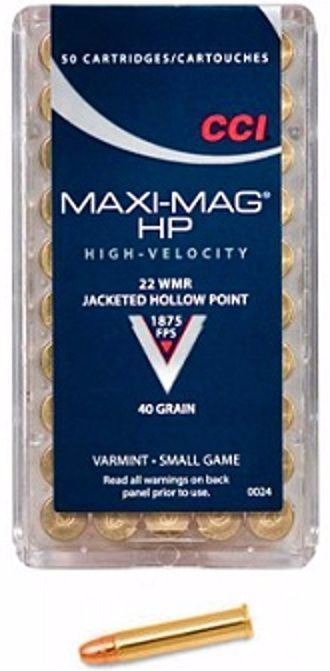 Патрон 22 WMR CCI HP Maxi-Mag  JHP 2,6г (50шт)