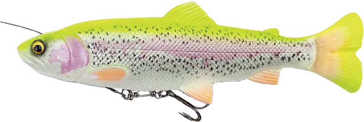 Приманка Savage Gear 4D Line Thru Pulse Tail Trout 20см 102гр Slow Sink LemonTro - фото 1