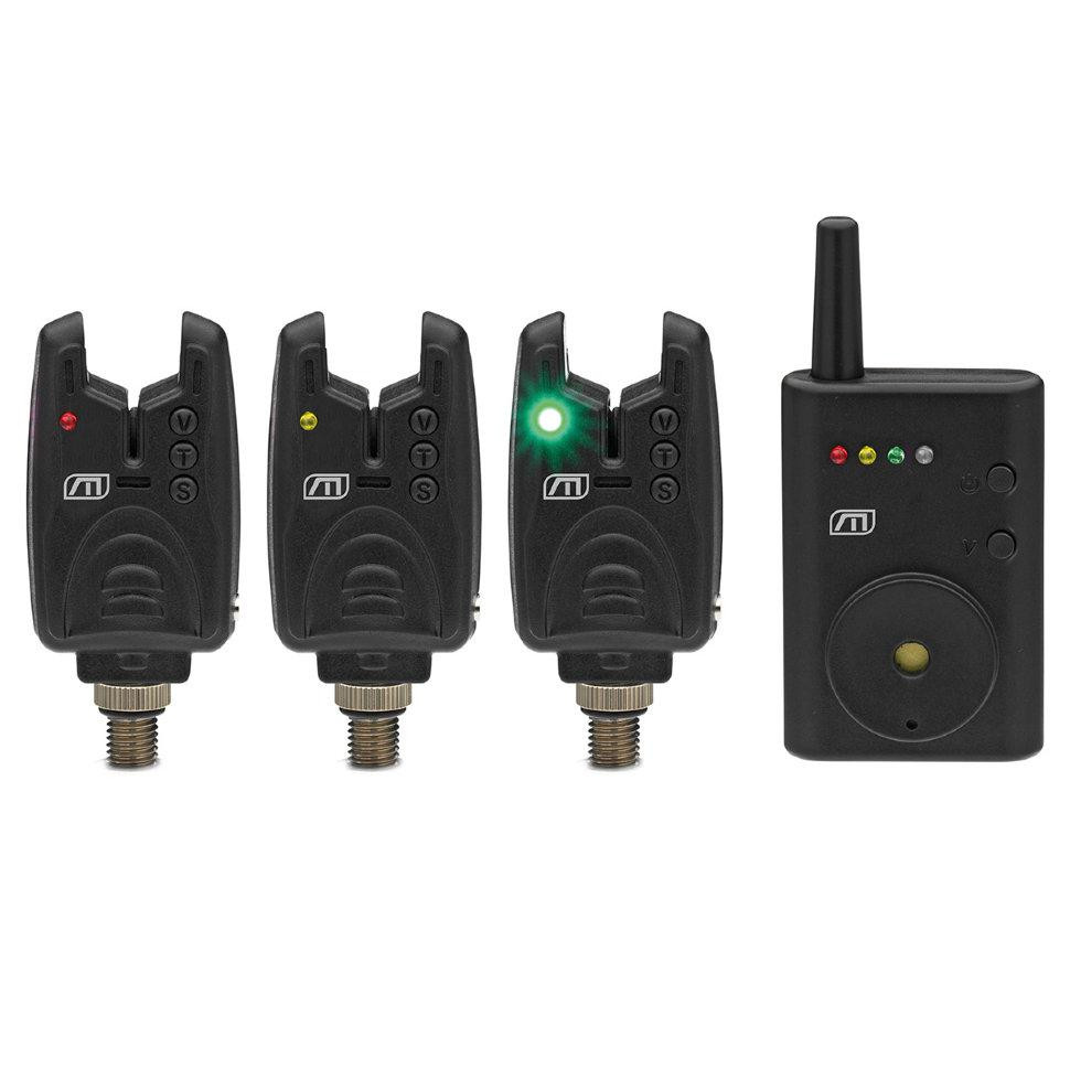 Набор сигнализаторов DAM Nano wireless bite alarm set 3+1 red/green/yellow - фото 1